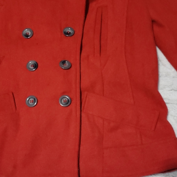 Womens Large red wool military Jacket coat NWOT - Picture 2 of 8